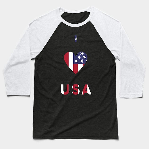 I Love USA Baseball T-Shirt by MaxGraphic